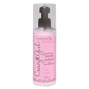 Classic Erotica Crazy Girl Wanna Be Dazzling Sparkling Body Lotion with Sex Attractant, Pink Cupcake, 6 Fluid Ounce