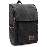 Good&god Vintage Canvas Backpack for School Laptop Messenger Bag for 14.1-inch Pc Macbook Pro Fits All Ipad Generations Including Ipad4