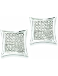 1 Carat 14K White Gold Diamond Large Square Bezel Post Earrings