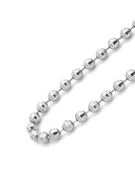 14K Gold 3mm Italian Diamond Cut Bead Chain Necklaces ( Available Length 16", 18", 20", 22", 24")