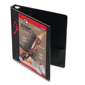 Cardinal 10301 - Recycled ClearVue EasyOpen Vinyl D-Ring Presentation Binder, 1, Black-CRD10301
