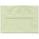 A7 (5 1/4 x 7 1/4) Green Recycled Parchment Paper Envelope - 25 envelopes per pack