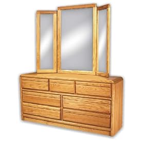 American Sleep Collection Oak Dresser and Mirror by SHOPZEUS