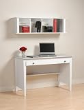 2pcs Computer Desk and Wall Hutch Bookcase White 4158ufIW8EL. SL160 2pcs Computer Desk and Wall Hutch Bookcase White