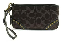 Coach Brown Metallic Signature Wristlet 41939