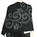 BLACK & GRAY SHOULDER PONCHO SHAWL CLOAK WRAP CAPE