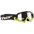 Thor MX Hero Painted Adult Off-Road Motorcycle Goggles w/ Free B&F Heart Sticker Bundle - Black/Green