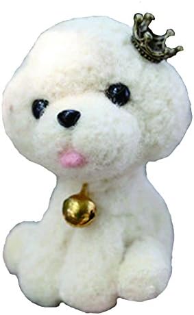 Zanza DIY Handmade Needle Felting Craft Wool Felt Kit Crown Teddy Puppies Series(White)