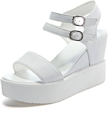Dunhu Stylish Women's Patent PU Wedges with Double Buckles