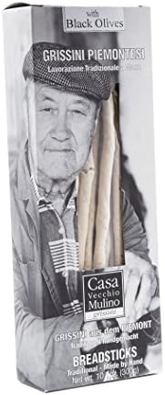 Casa Vecchio Mulino - Grissini Italian Breadsticks with Black Olives 10.5oz (300g) - Pack of 2