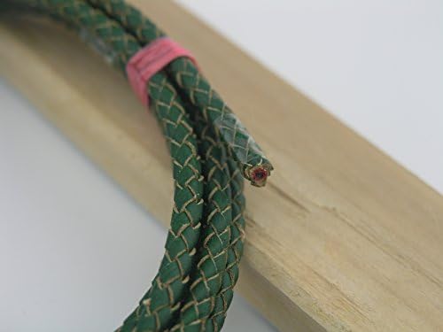 2 Yards 5.0mm Dark Green Color Soft Braided Bolo Real Leather Cord