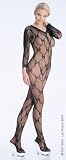 Leg Avenue Long sleeved V neck bow lace bodystocking