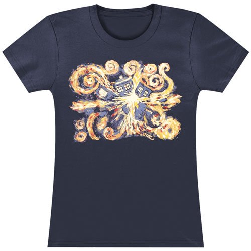 Dr Who Van Gogh The Pandoric Opens Juniors Navy Tee