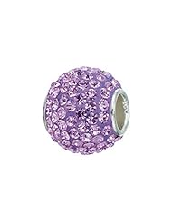 Zable (tm) Sterling Silver Violet Crystals Pandora Compatible Bead / Charm