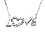 0.05 cttw Sterling Silver Love Pendant with Diamonds
