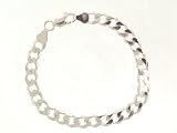 Brilliant Men's Sterling-silver 6.5 MM Italian Curb Link Bracelet