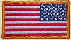Full Color Reverse American Flag Patch - Military Standard WITH HOOK