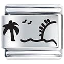 Sun Ocean Palm Tree Gift Italian Charm Bracelet