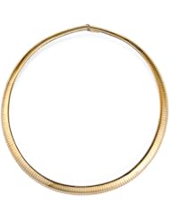 14K Yellow Gold Omega Dome 10mm Necklace 20 Inch
