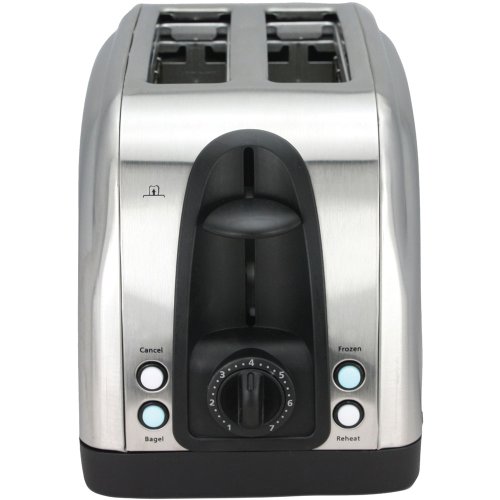 Toaster 2 Slice Stainless Steel Toaster with Illuminated LED Buttons