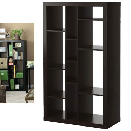 Ikea Expedit Bookcase / Tv Stand Multi-use Black-brown On Sale