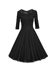 Scoop Neck Vintage Cotton/Satin/Spandex Cocktail Full-Skirt Evening Dress/Prom Dress/Party Dress/Wedding Dress 