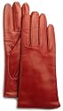 Cinzia Clara Women's Cashmere Lined Italian Leather Gloves, Red, Size 6.5