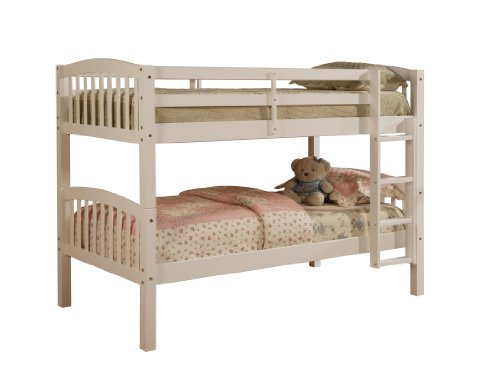 Mission Style Bunk Bed in White