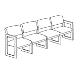 IMAGE OF Classic Series 4 Seat Sofa (open back) Base: 4 Post, Finish: Medium, Material: Kilkenny Tweed Nightshade Vinyl