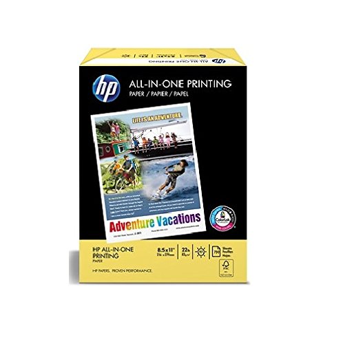 HP All-In-One Printing Paper with 97 Brightness, 22-lb., Letter, 750 Sheets per Pack - White