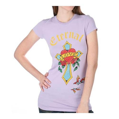 Ed Hardy Love Cross Rhinestone Tee
