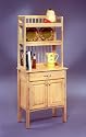 Wood Baker's Rack with Hutch