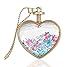 bestwishes2u Multicolor Star Shaped Crystal in Heart Glass Locket Pendant Necklace with 60cm Bead Chain
