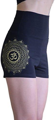 GrizzyLove Women's OM Dotwork High Waisted Shorts Large Black