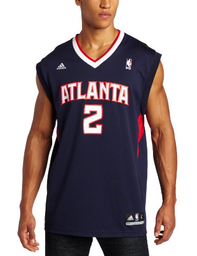NBA Men's Atlanta Hawks Joe Johnson Revolution 30 Road Replica Jersey (Navy, X-Large)