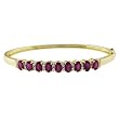 14K Yellow Gold Ruby and Diamond Bangle Bracelet