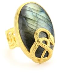 Azaara "Static" Labradorite Snake Ring, Size 7