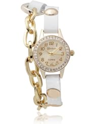 Brinley Co. Rhinestone Accent Chain Detail Wrap Watch
