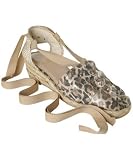 Stuart Weitzman beige cheetah linen 'Denia' espadrille wedges