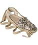 Stuart Weitzman beige cheetah linen 'Denia' espadrille wedges