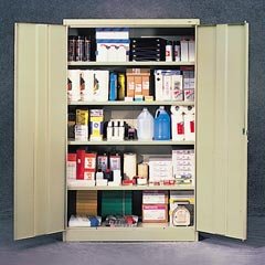 Four Shelves for Steel Double Door Storage Cabinet, 48w x 18d, Black