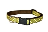 Medium Moss/White Polka Dot Dog Collar 3/4 wide Picture