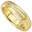 Round Brilliant Cut Diamond in 14Kt. Yellow Gold. Men's Diamond Band