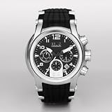 Black Silicone Strap Chronograph Watch