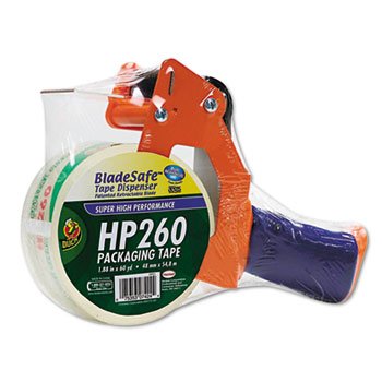 Bladesafe Antimicrobial Tape Gun w/Tape, 3" Core, Metal/Plastic, Orange
