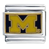 Pugster University Of Michigan Initial Licensed Italian Charms