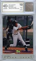 1992 Classic #BC22 Derek Jeter Baseball Rookie with a Piece of Derek Jeter Game Used Bat Glove Graded BGS BECKETT 10 MINT GGUM Card