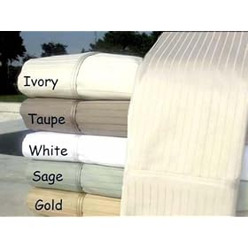 MARRIKAS 1000TC Egyptian Cotton KING IVORY PIN STRIPE Duvet Cover Set