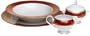 Mikasa Parchment Red Formal Holiday China 5-Piece Serving Set
