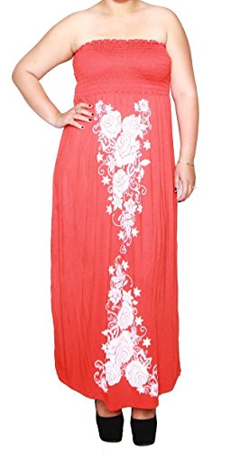 Libian Women's Junior Plus Size Long Embroidered Maxi Dress